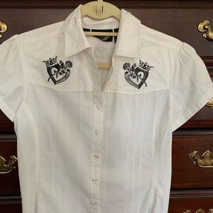 Harley Davidson embroidered short sleeve shirt